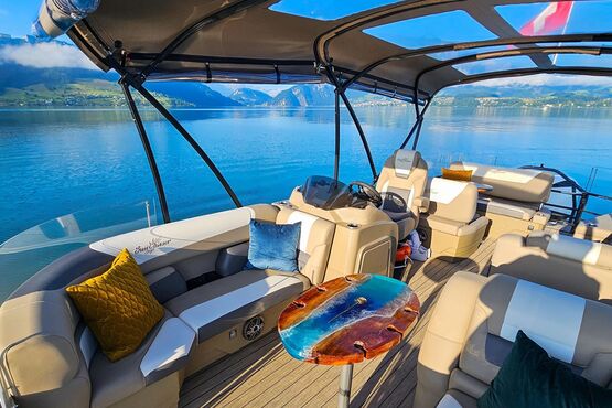 Lake Lucern Discovery: 1-hour Private Boat Tour on a Luxury 27-feet Trimaran